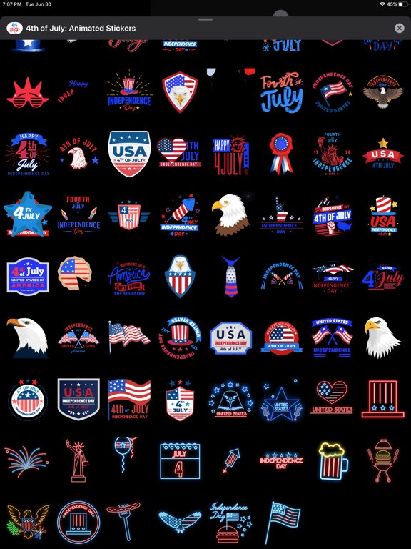 4th of July: Animated Stickers screenshot 4