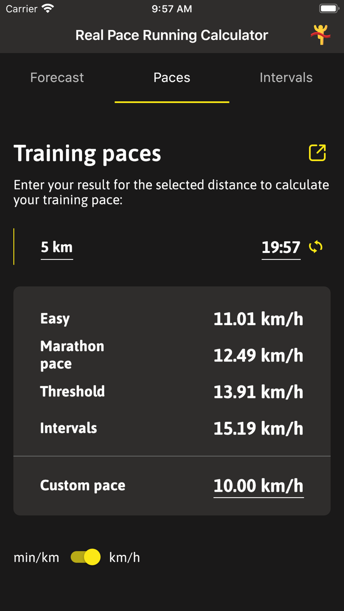 Real Pace Running Calculator