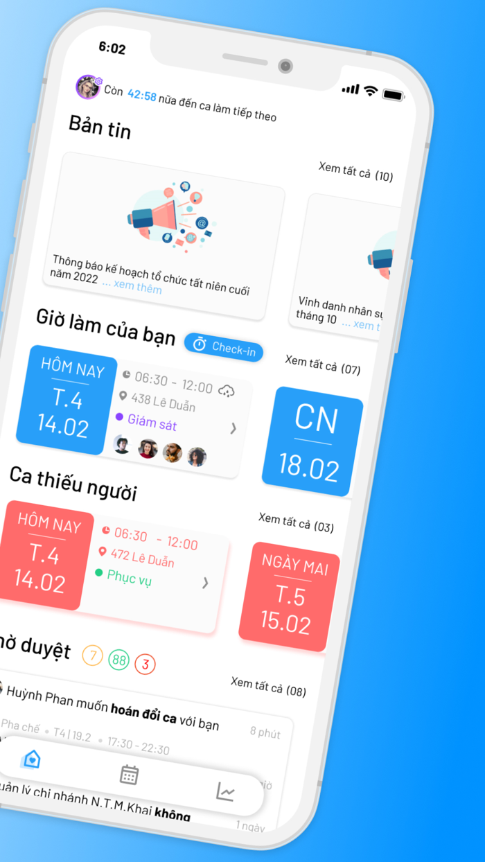 Bestaff Chấm công chia ca