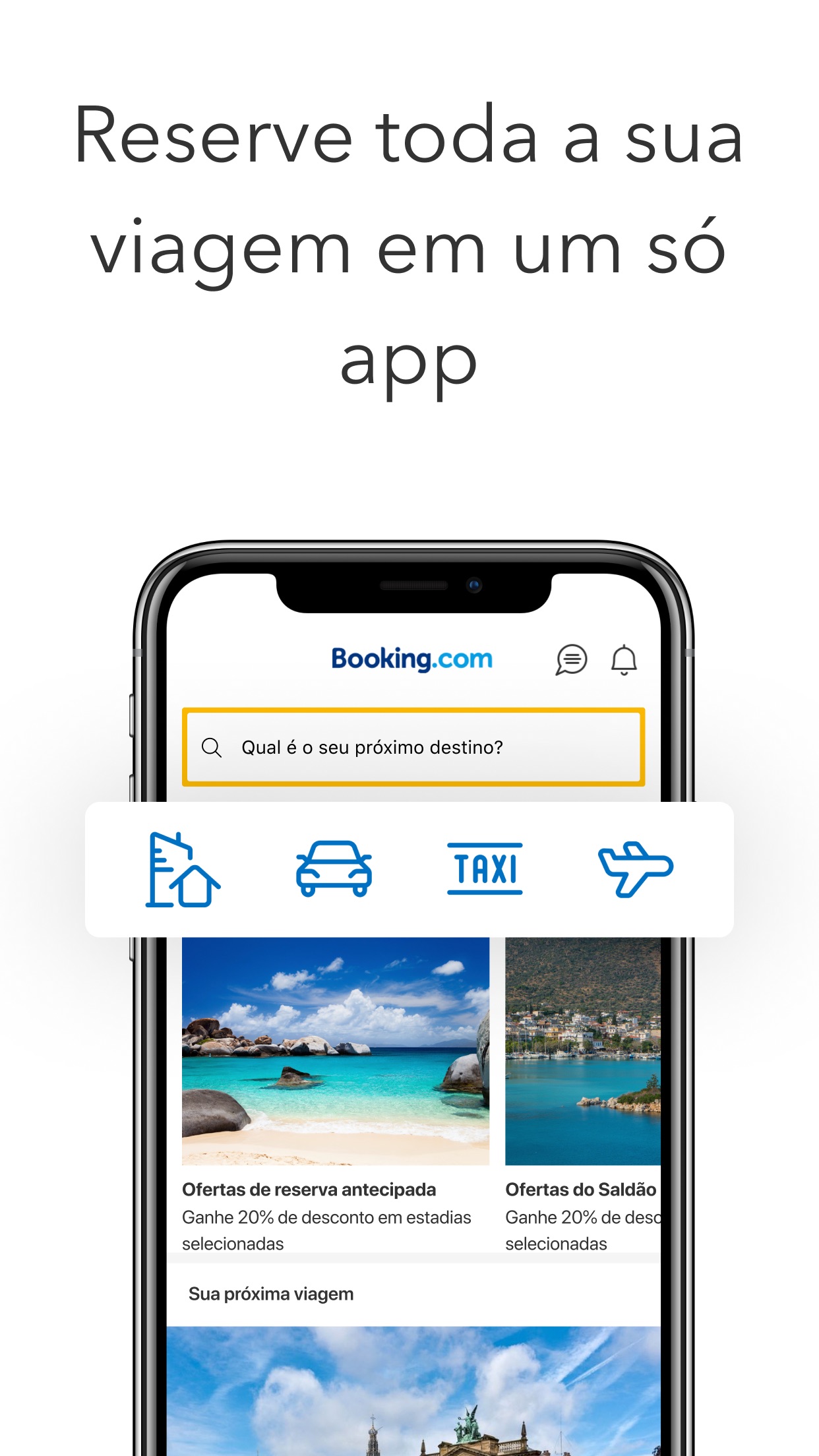 Screenshot do app Ofertas de viagem Booking.com