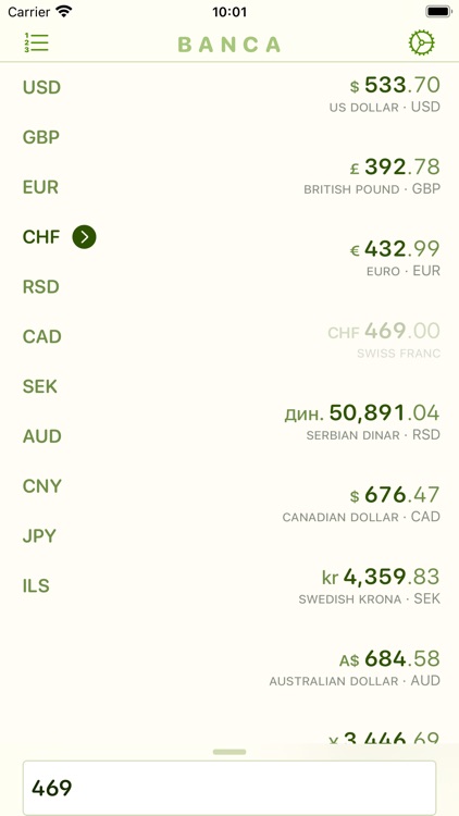 Banca currency converter