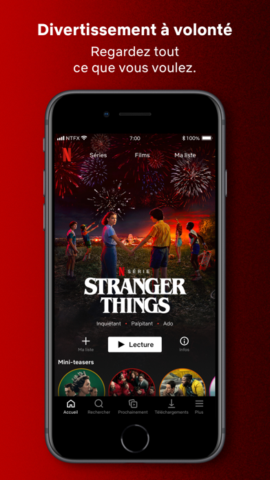 Netflix iphone captures décran