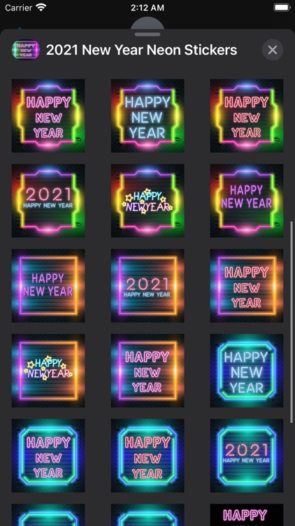 2021 New Year Neon Stickers