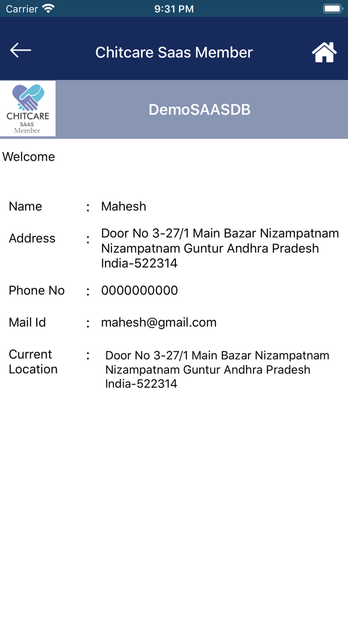 Chitcare SAAS Member