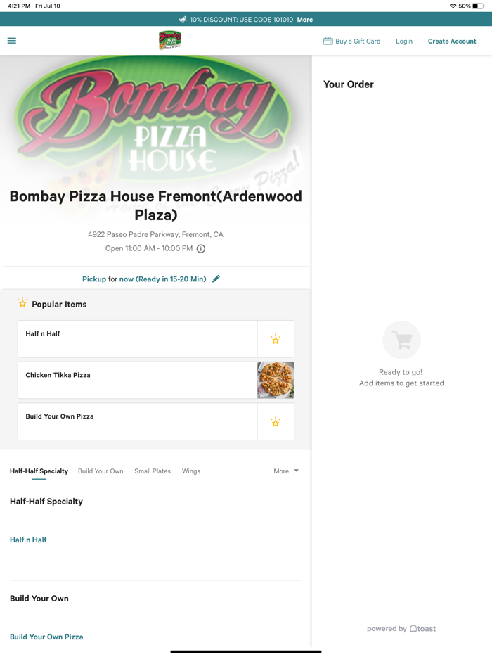 Bombay Pizza House - Fremont