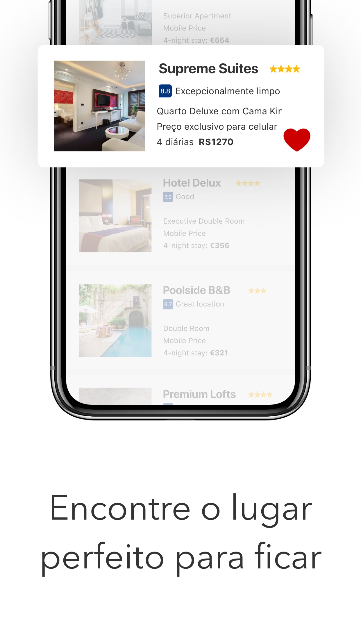 Screenshot do app Ofertas de viagem Booking.com