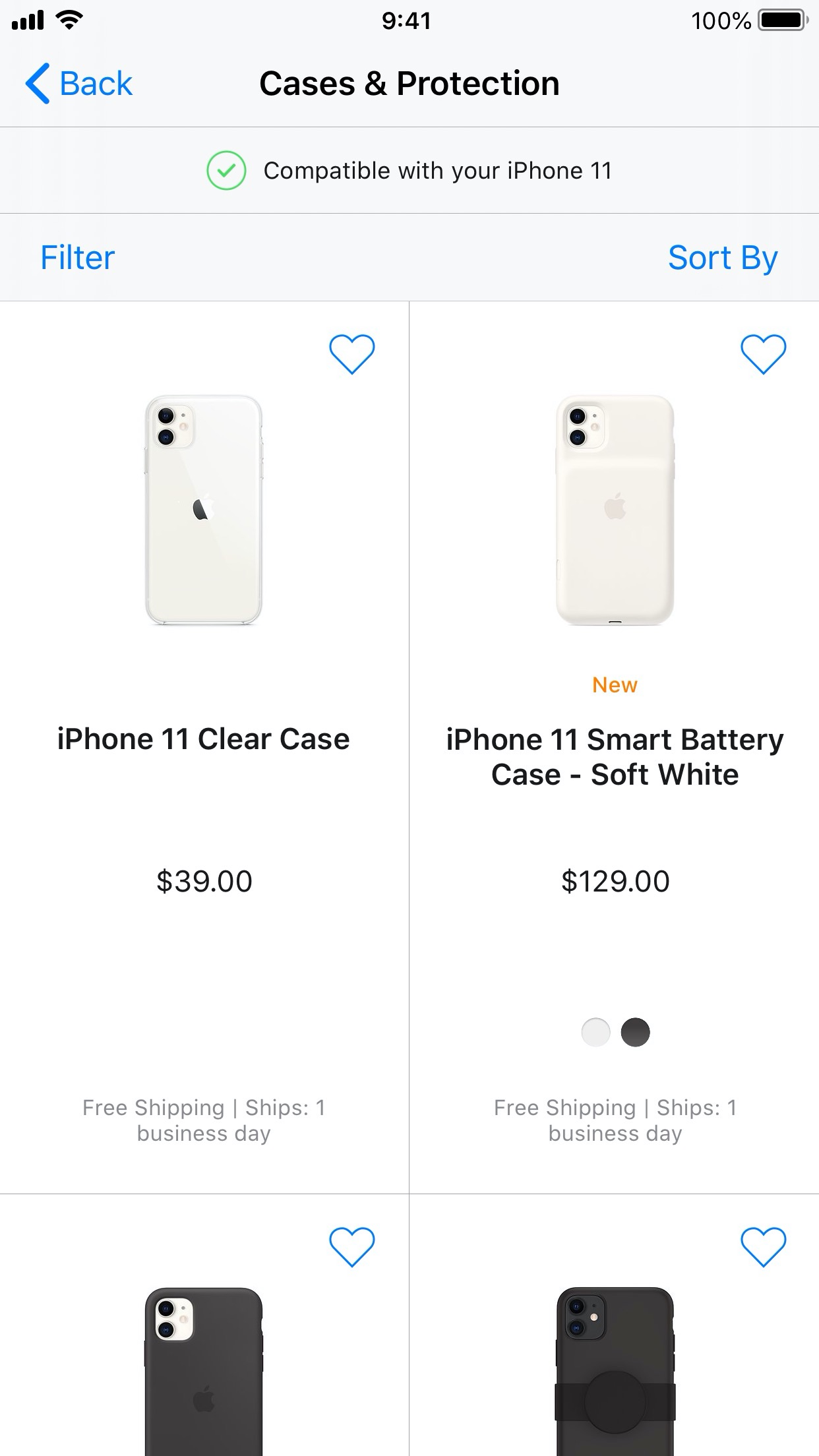 Screenshot do app Apple Store