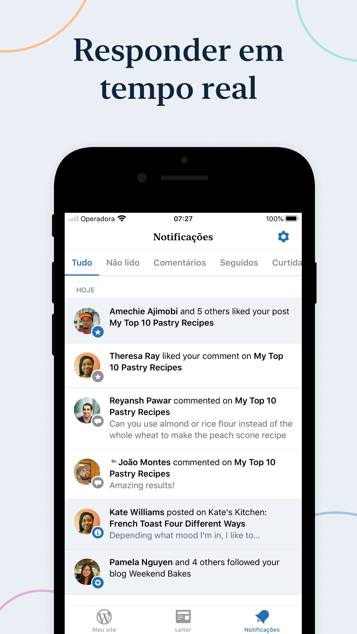 Screenshot do app WordPress