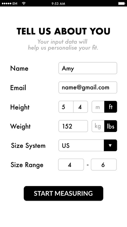 TAILOAR Tailoring Measurements