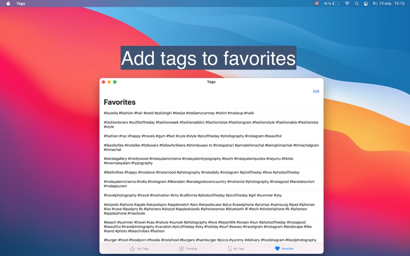 Hashtags for Instagram
