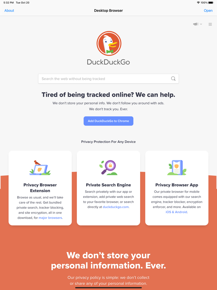 Desktop Only Browser