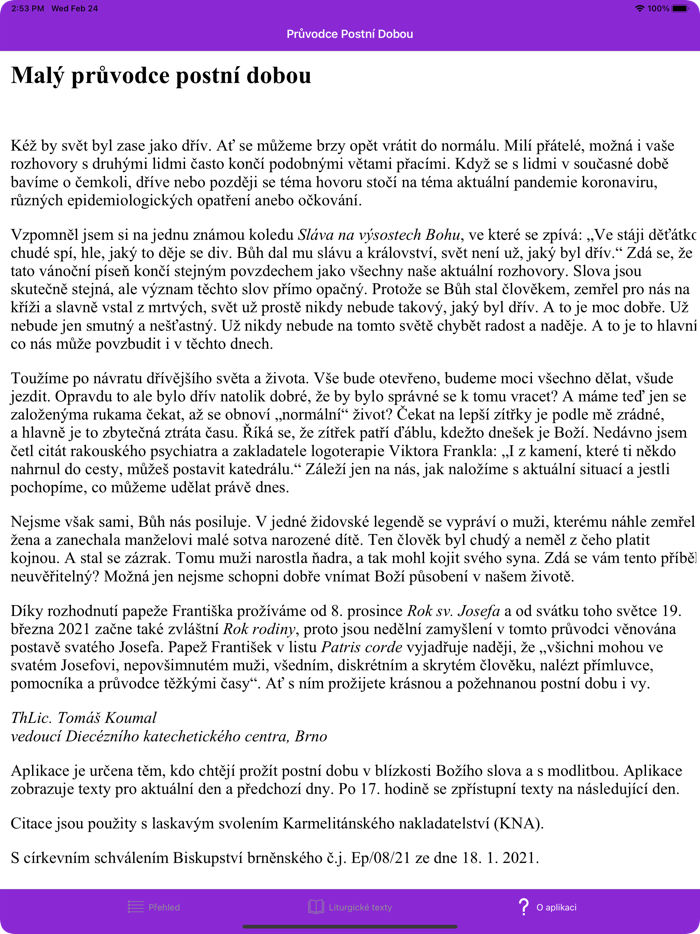 Průvodce Postní Dobou