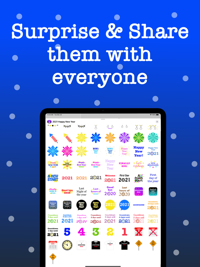 2021 Happy New Year Stickers.