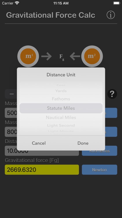 Gravitational Force Calculator screenshot-3