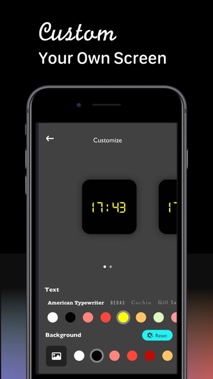 Art Clock Widget-Edit screen