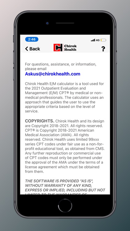 Chirok Health E/M Calculator screenshot-2