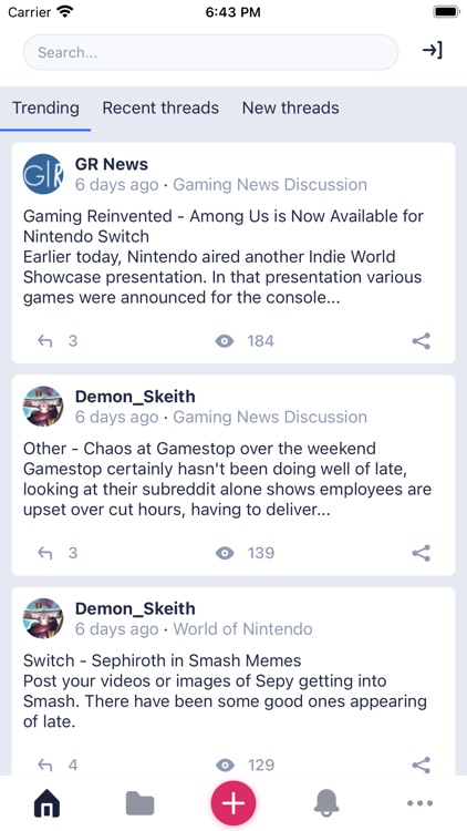 Gaming Latest Forum App
