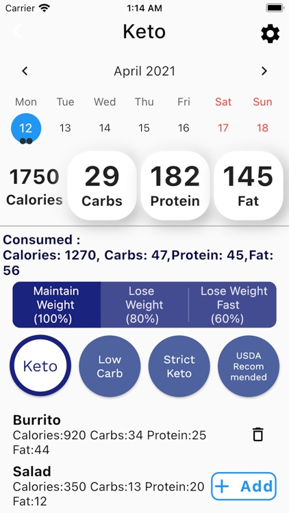 Macro & Keto Diets Calculator