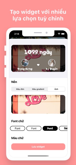 Inlove Widget : Đếm ngày yêu