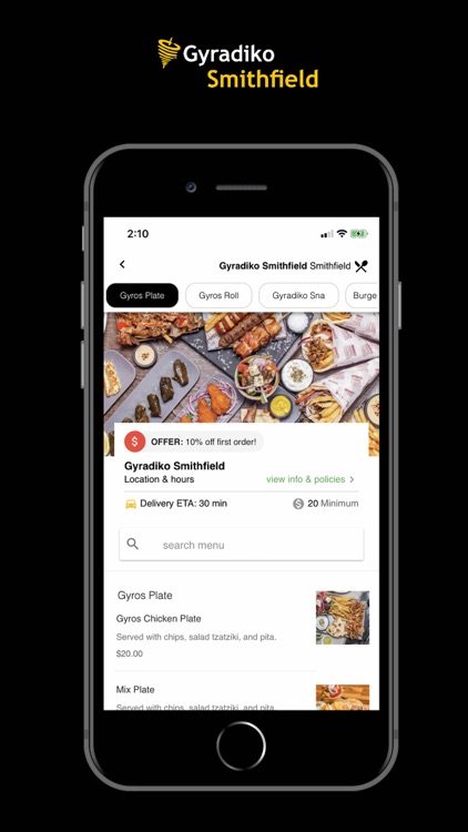 Gyradiko Food Ordering App