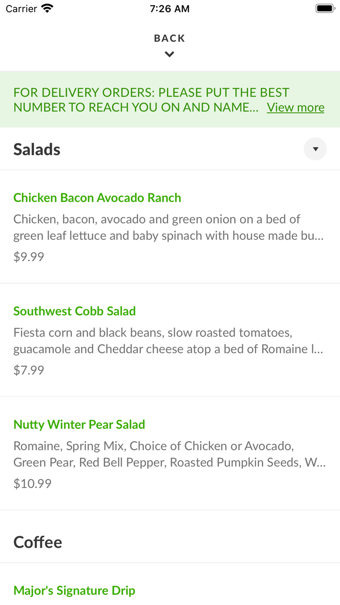 Major Bean Coffee  Sandwich