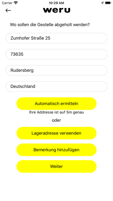 Weru Gestellfreimeldung screenshot 3