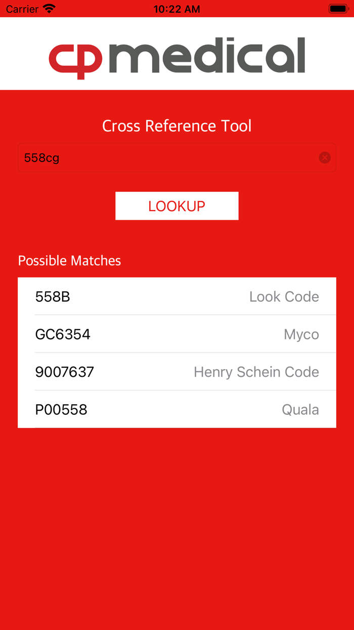 CP Medical Suture Cross Ref
