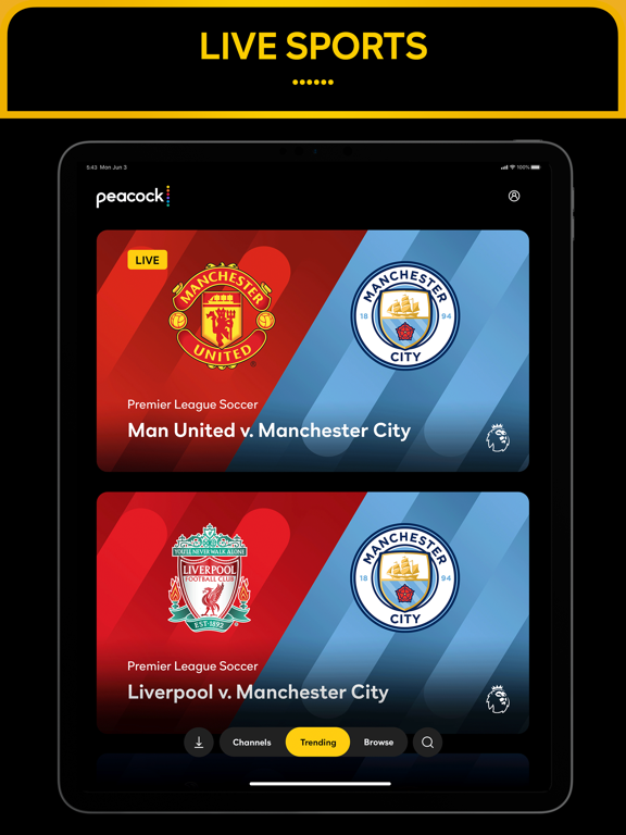 iPad Image of Peacock TV