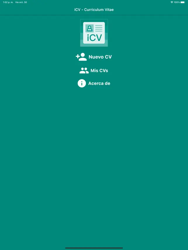 Captura 1 iCV - Curriculum Vitae iphone