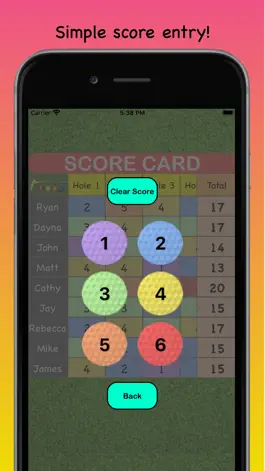 Game screenshot Mini-Golf Score Card hack
