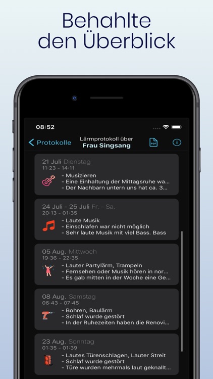 Lärmprotokoll-App screenshot-8