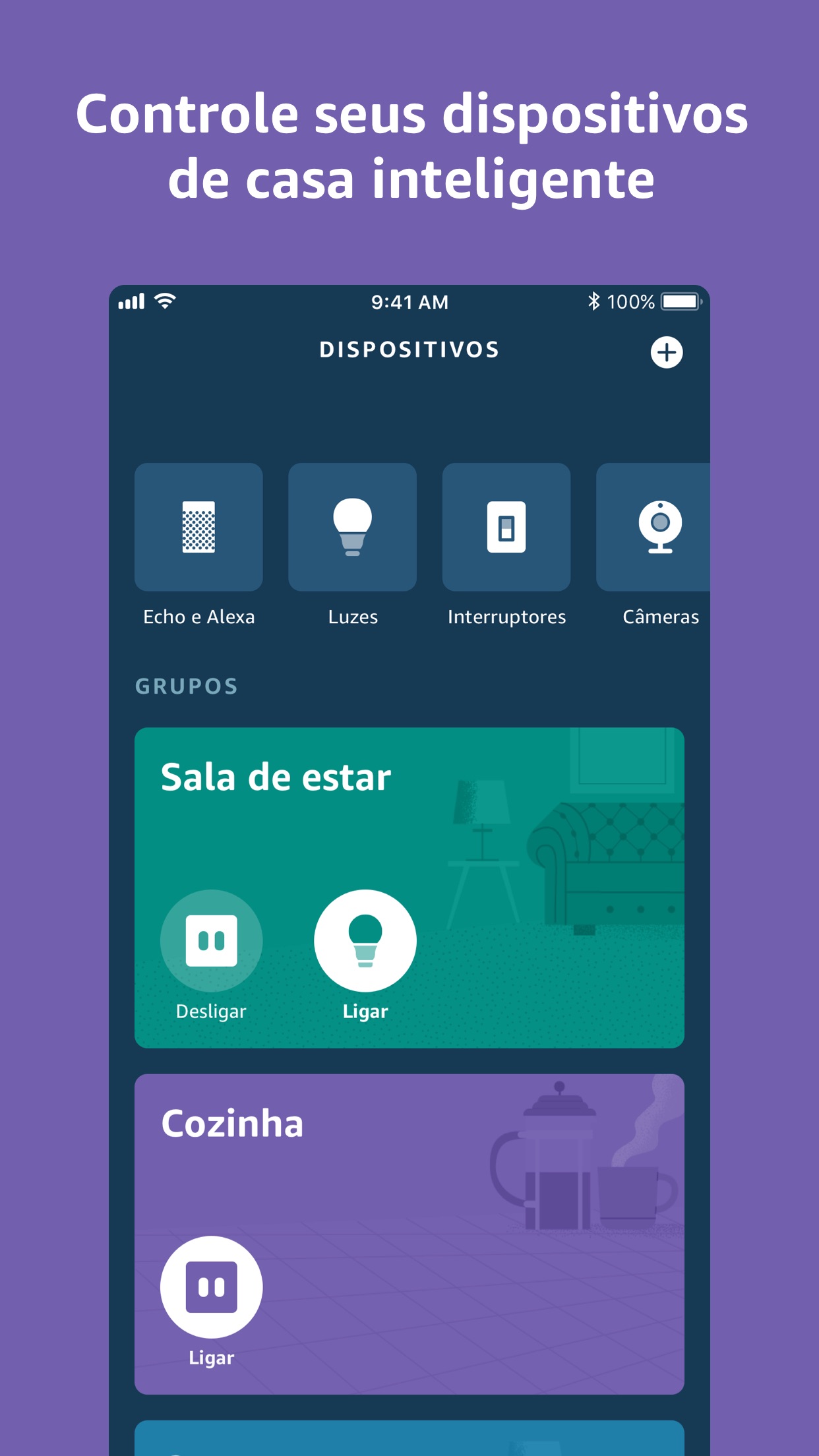 Screenshot do app Amazon Alexa
