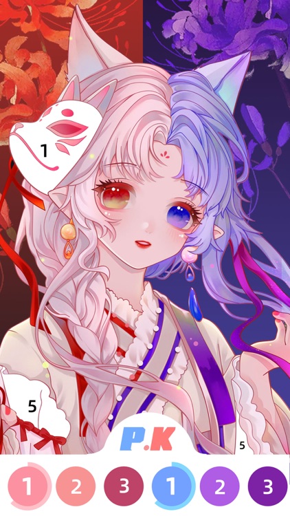 花花数字填色: 女生公主涂色绘本