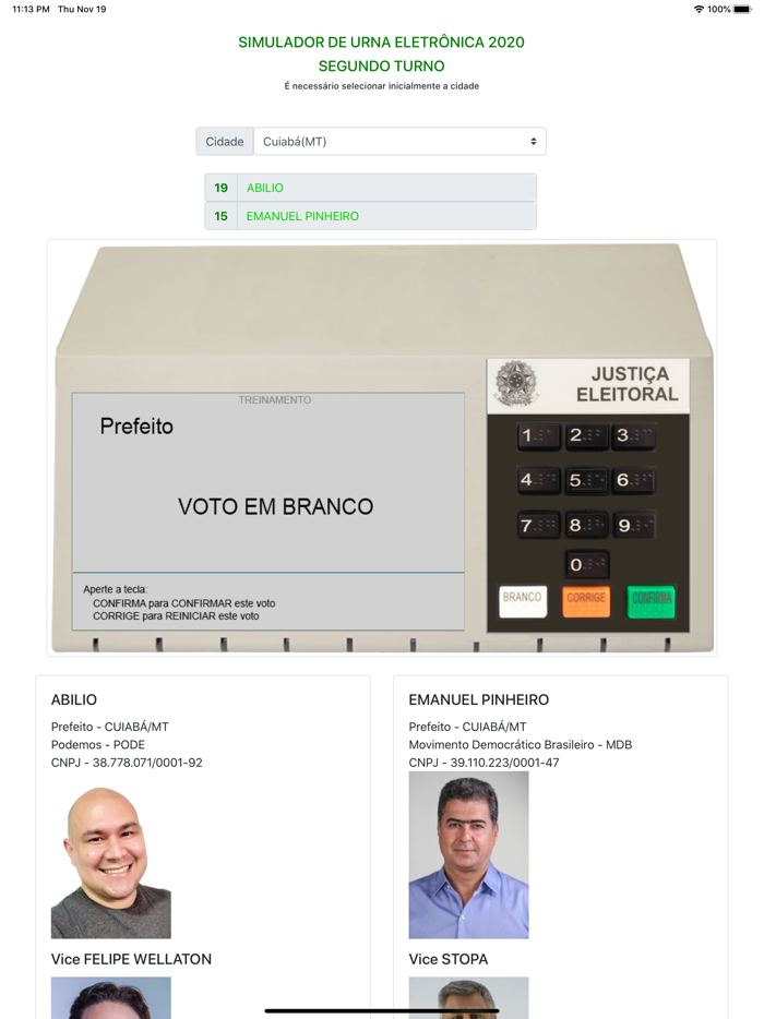 Urna Real Segundo Turno 2020