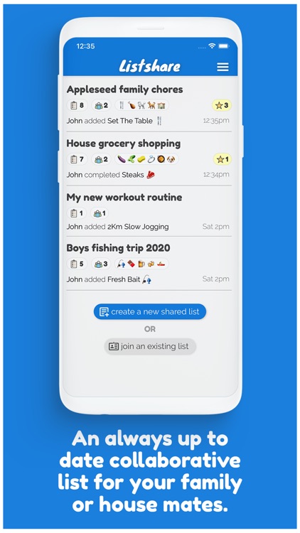 Listshare shared shopping list