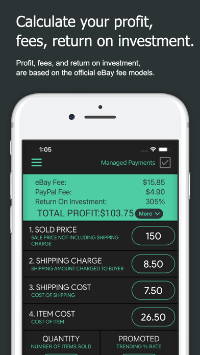 eProfit eBay Profit Calculator screenshot 2