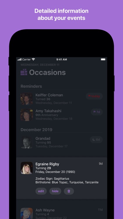 Occasions 3 - Reminders