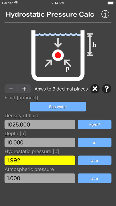 Hydrostatic Pressure Calc screenshot 3