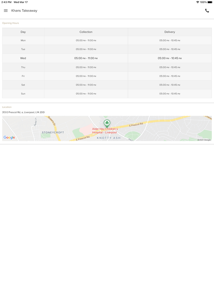 Khans Takeaway Liverpool.