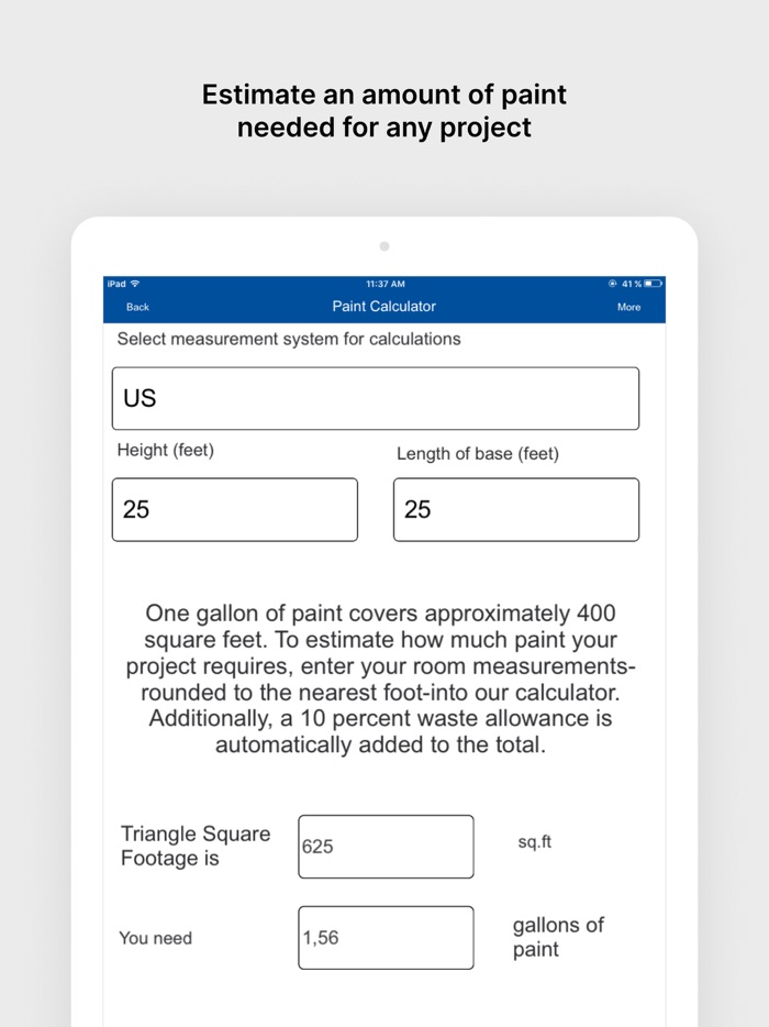 Construction Calc App
