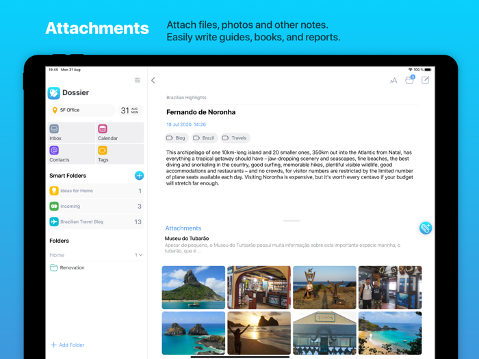 Dossier. Contacts and Notes