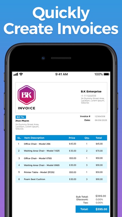 Spark: invoice maker app