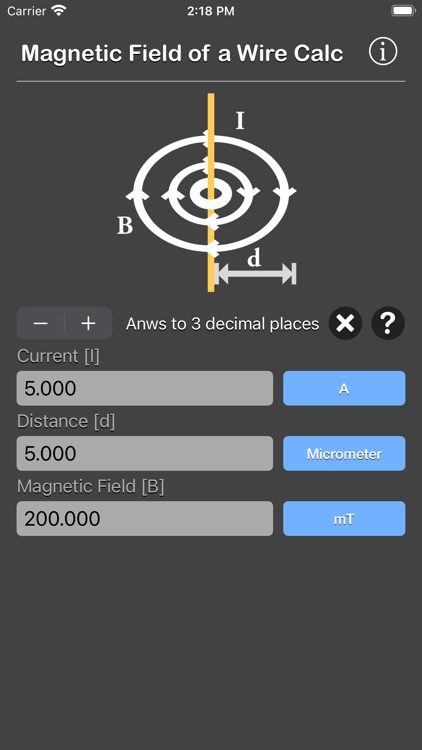 Magnetic Field of a Wire Calc screenshot-8