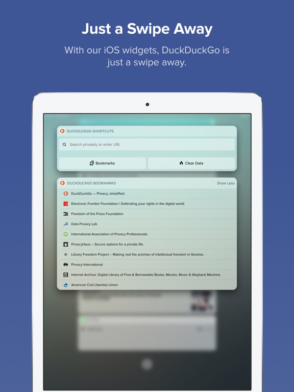 DuckDuckGo Privacy Browser iPad app afbeelding 5
