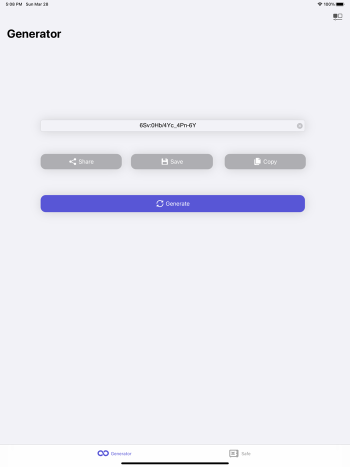 Safe Password Generator