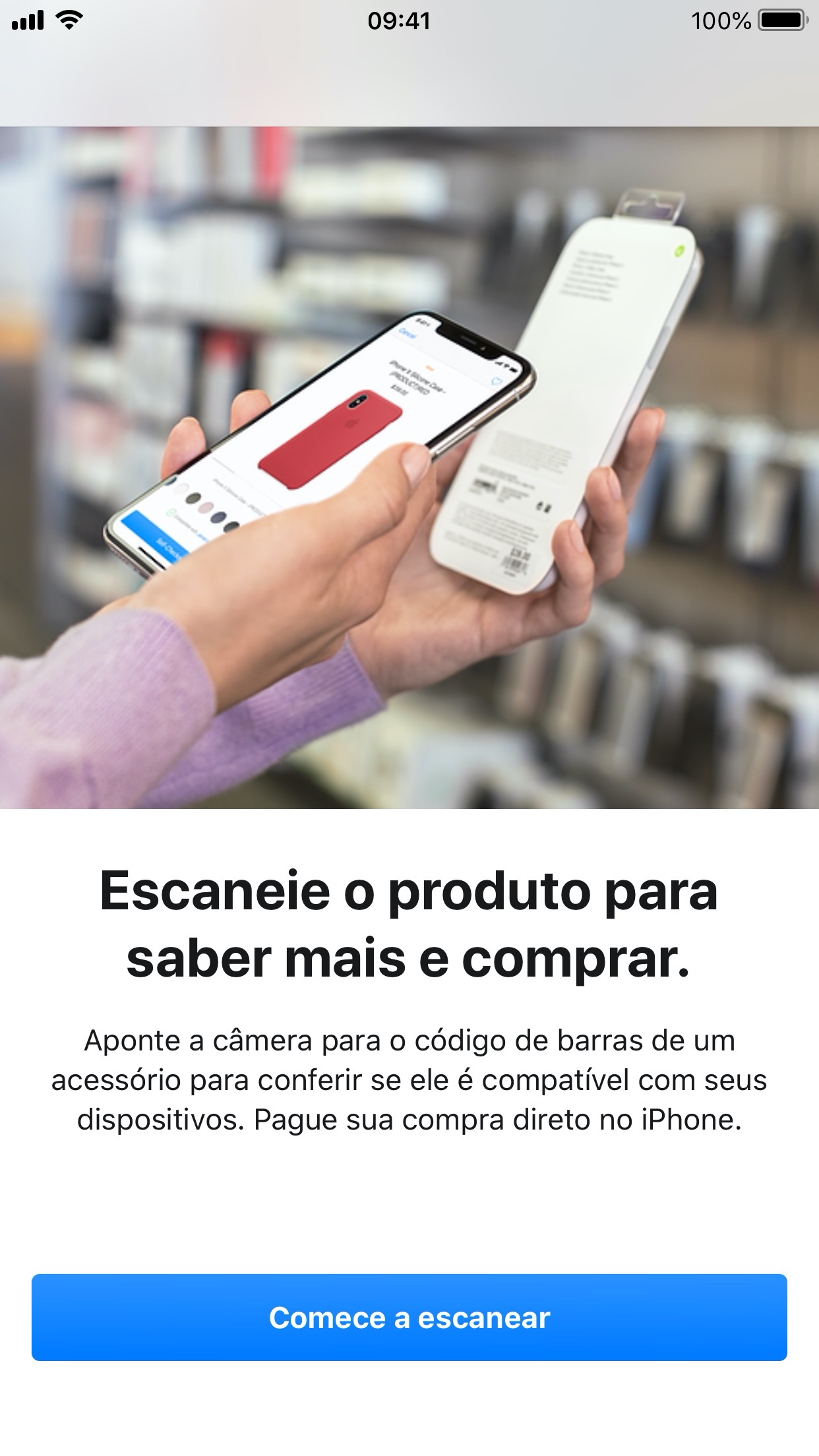 Screenshot do app Apple Store