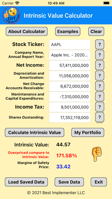 How to cancel & delete Intrinsic Value Calculator DIY from iphone & ipad 1