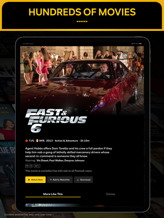 iPad Image of Peacock TV