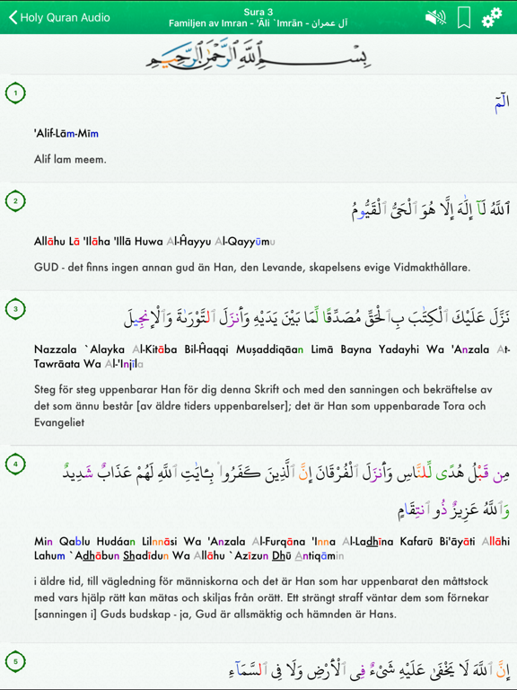 Quran Audio in Arabic, Swedish screenshot 4