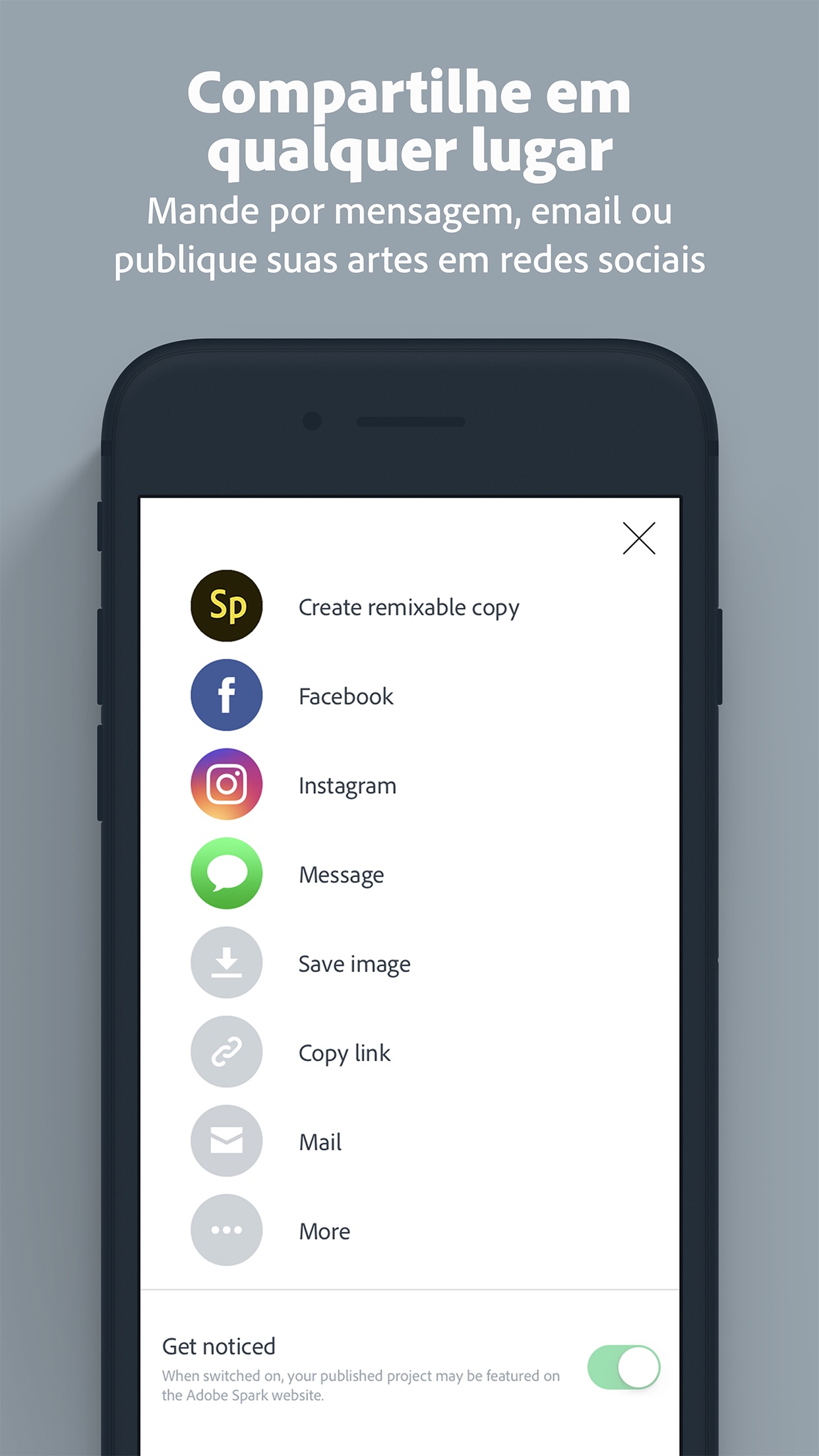 Screenshot do app Adobe Spark Post: Insta Editor